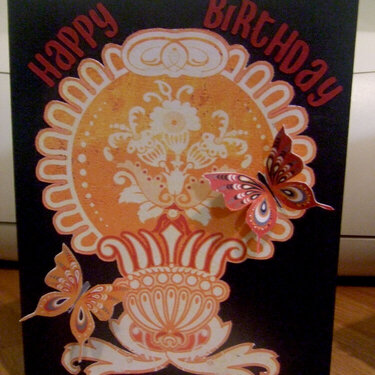 Orange &amp; Black Birthday Card