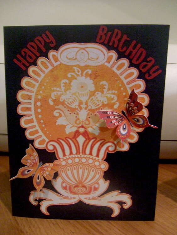 Orange &amp; Black Birthday Card