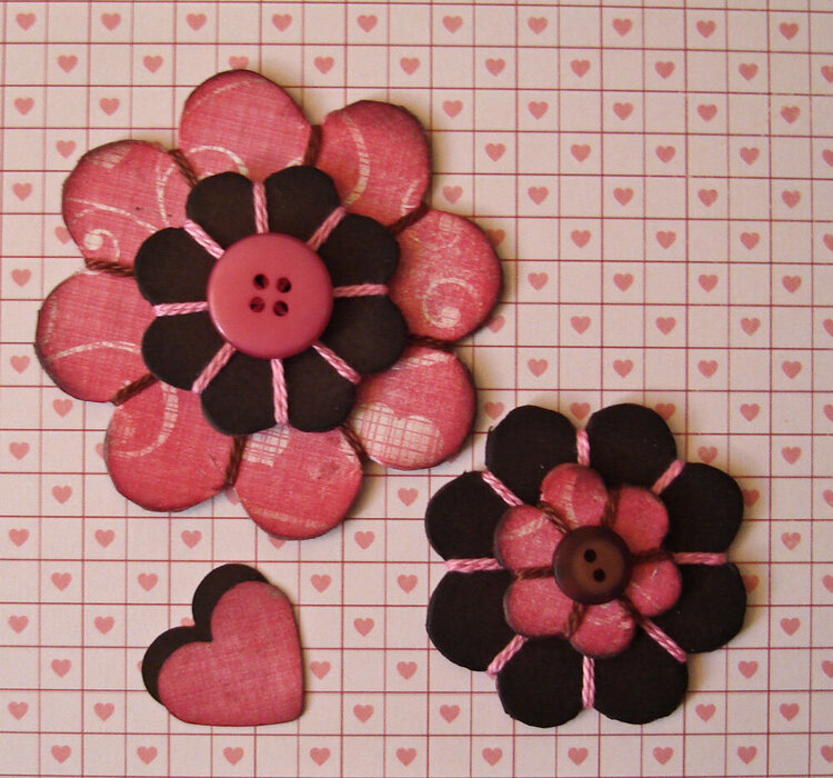 Covered Chipboard flowers