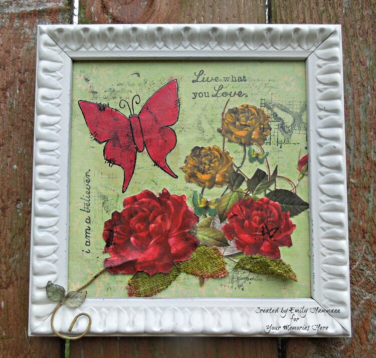 Framed Canvas with Butterfly