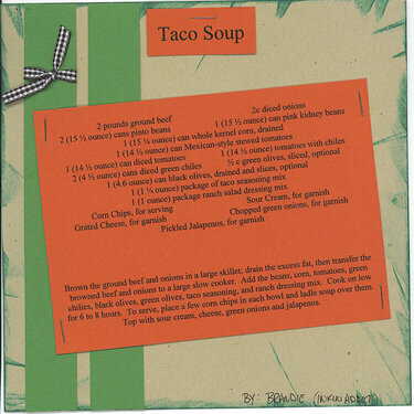 Taco Soup 8x8 Recipe