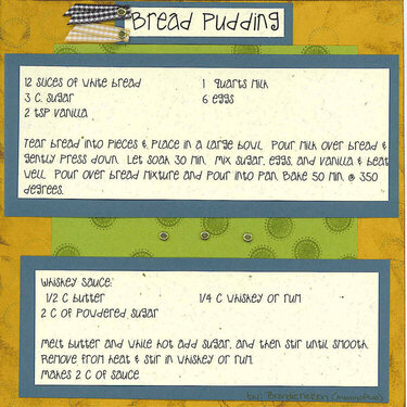 Bread Pudding 8x8 Receipe Swap