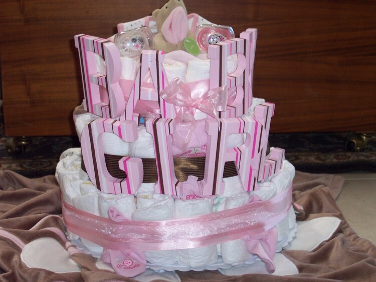 Baby Girl diaper Cake