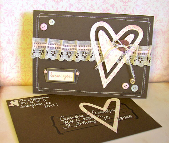 love you card with envelope