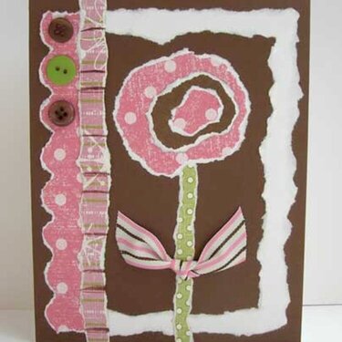 torn flower any occasion card