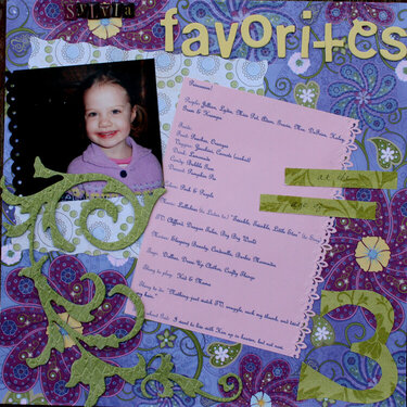 Sylvia&#039;s Favorites at age 3