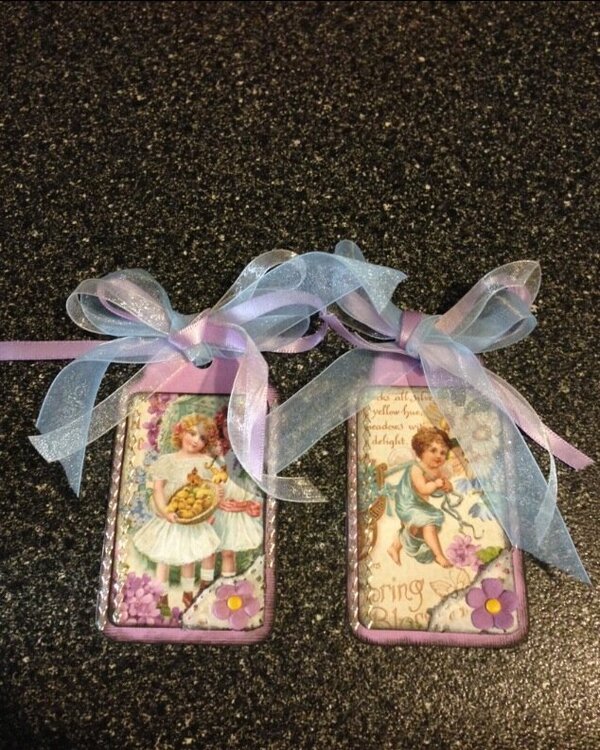 Easter themed tags - close up
