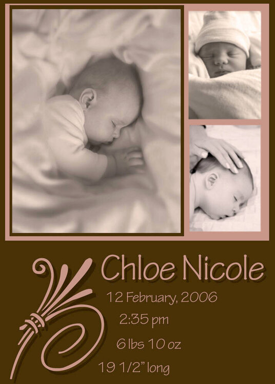 Birth Announcement - Chloe