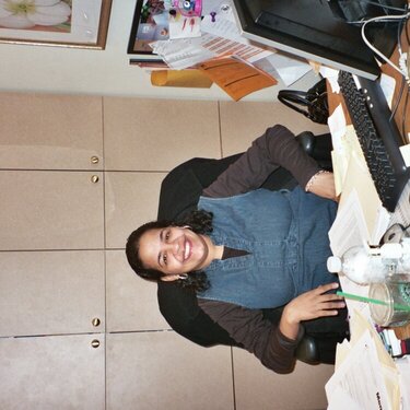 Rosie at her desk