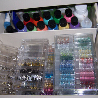 My Revamped Tiny Scrap Space - Paints/Eyelets