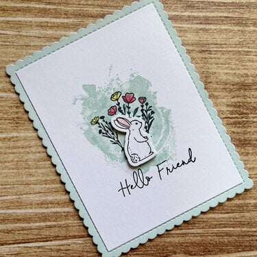 Hello Friend - Bunny Card