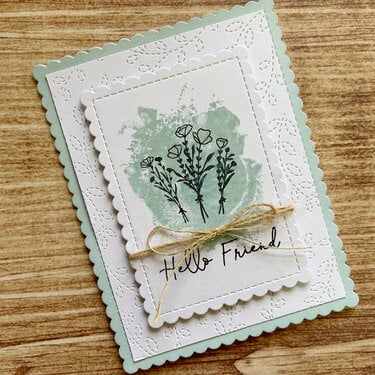 Hello Friend - Floral Card