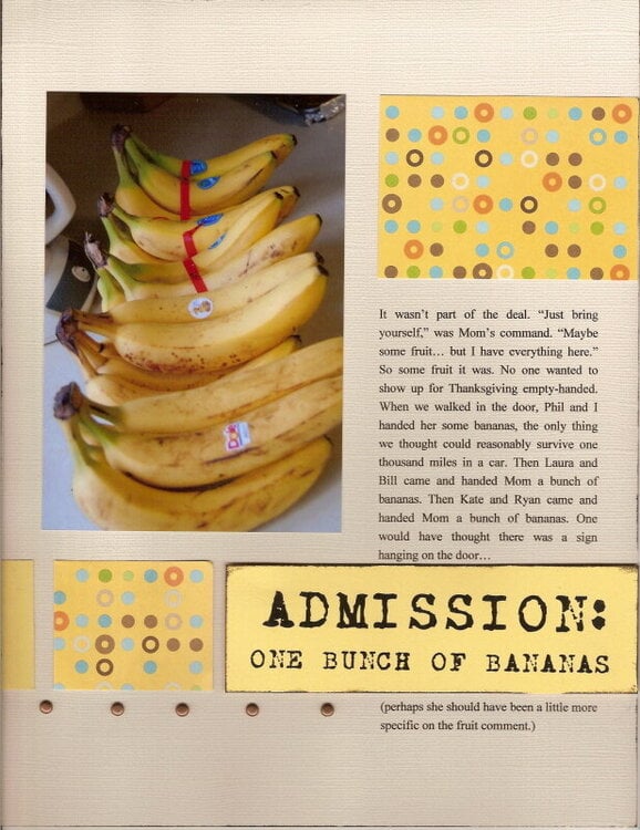 Admission: one bunch of bananas