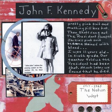 John F. Kennedy (journal card open)