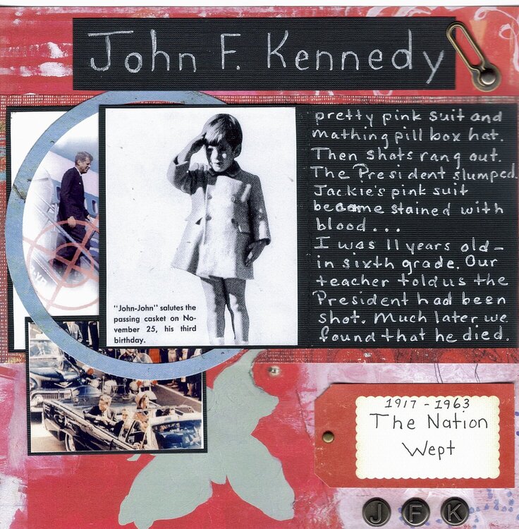 John F. Kennedy (journal card open)