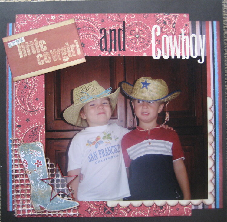 Cute Little Cowgirl and Cowboy