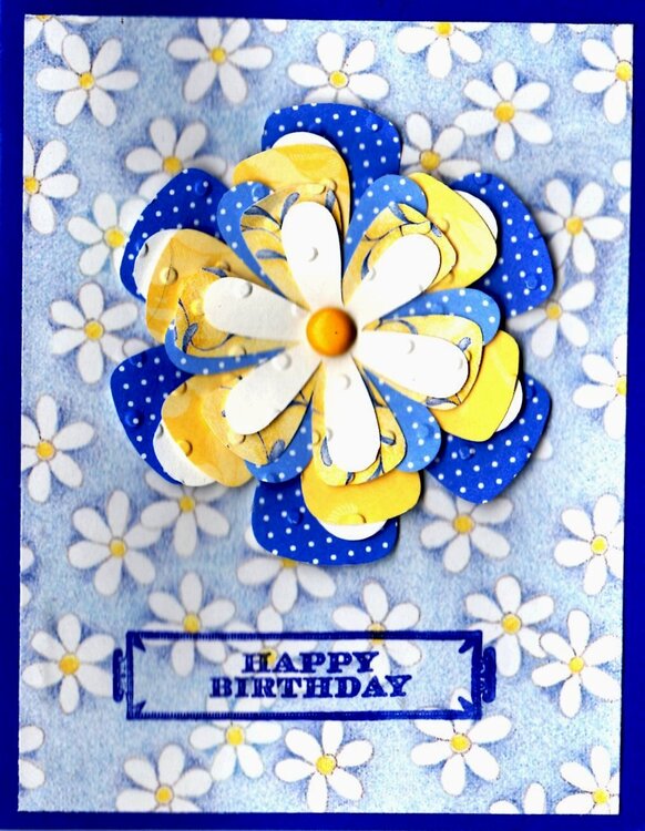 Multi layer flower on birthday card