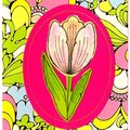 Birthday card with tulip