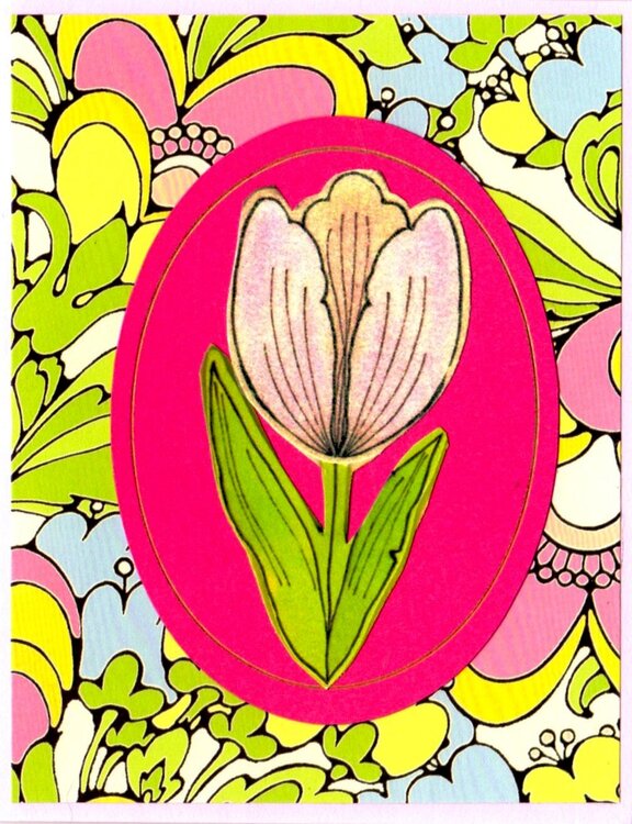 Birthday card with tulip