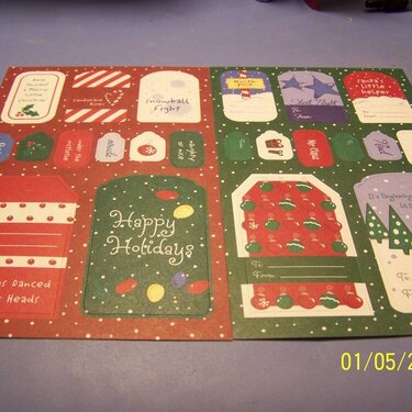 Christmas die cut to/from tags #2