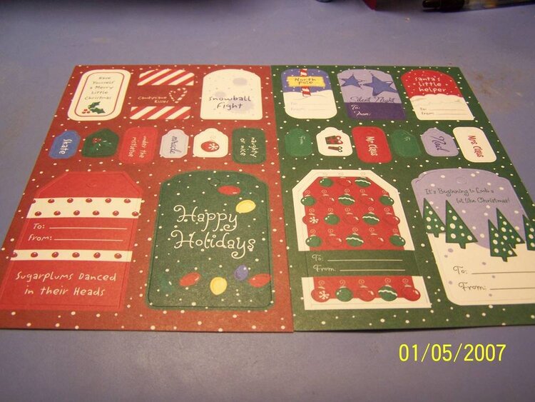 Christmas die cut to/from tags #2
