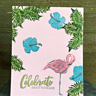 Flamingo Celebrate Card