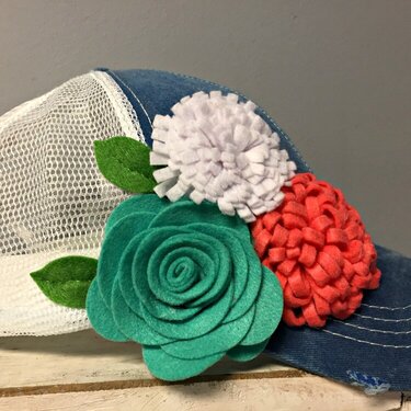 Felt Flower Trucker Hat