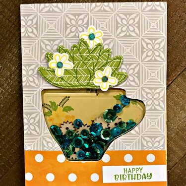 Succulent Coffee Cup Planter Card