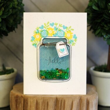 *Jillibean Soup* Hello Mason Jar Shaker Card