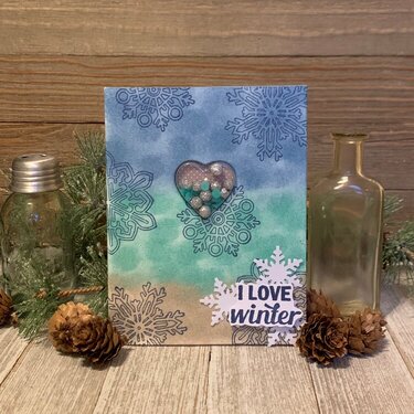 *Hampton Art* I Love Winter Shaker Card