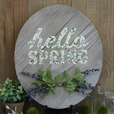 *Jillibean Soup* Hello Spring Oval Wood Plank