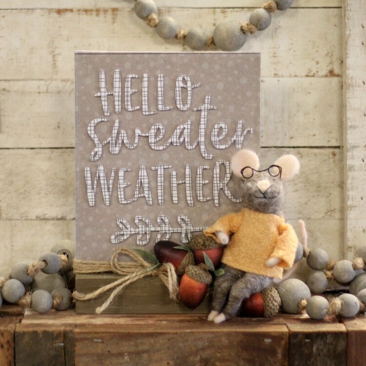 *Jillibean Soup* Hello Sweater Weather Mouse Acrylic Stand