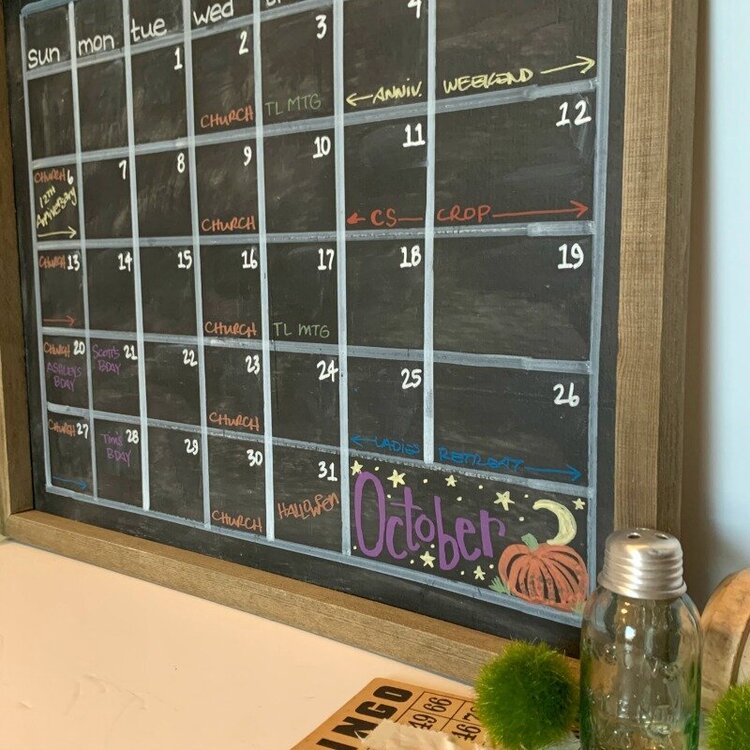 *Jillibean Soup* DIY Chalkboard Calendar Frame Detail
