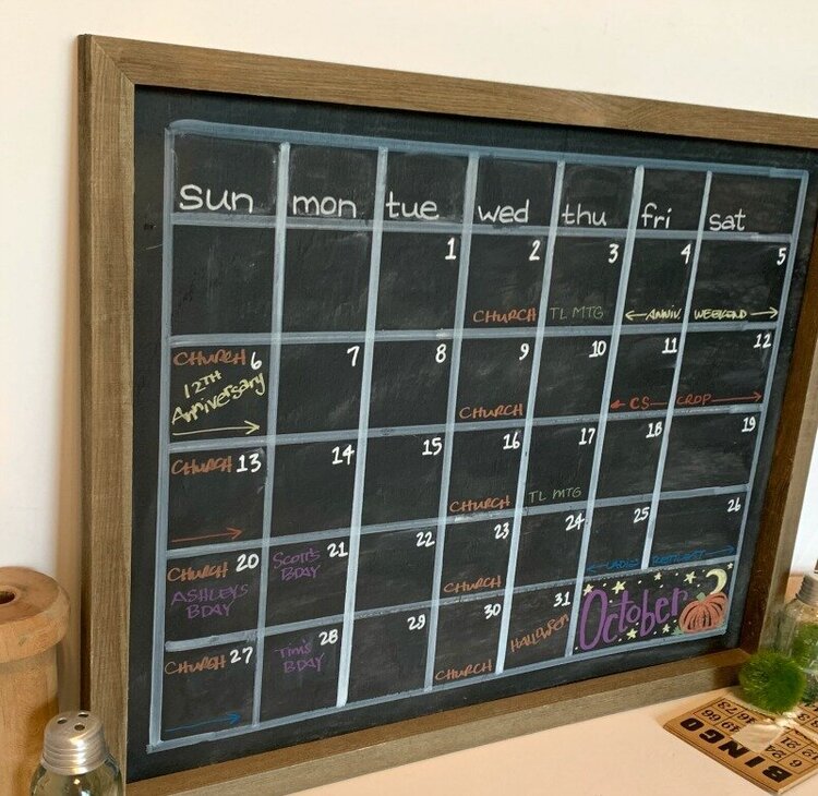*Jillibean Soup* DIY Chalkboard Calendar Frame Sideview