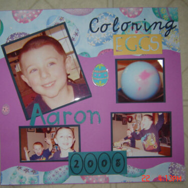 Coloring eggs- Aaron
