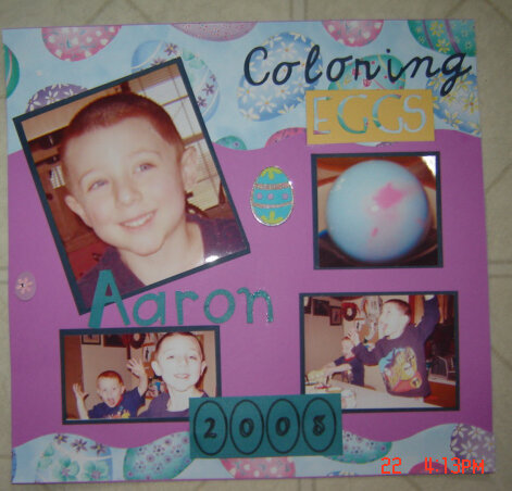 Coloring eggs- Aaron