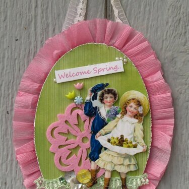 Welcome Spring plaque