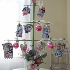 Pink Paislee & Clear Scraps Christmas Tree