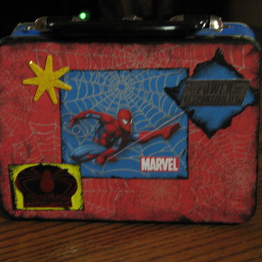 Spiderman Altered Lunchbox--Back View