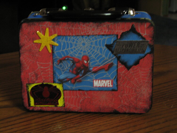 Spiderman Altered Lunchbox--Back View