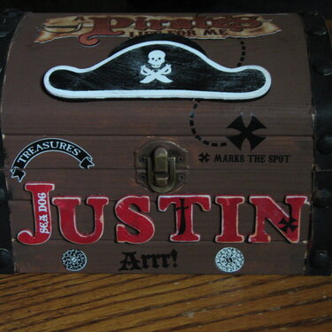 Altered Pirate Treasure Box--Front View