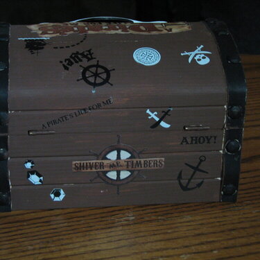 Altered Pirate Treasure Box--Back View