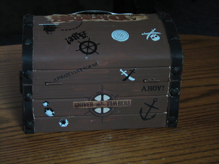 Altered Pirate Treasure Box--Back View