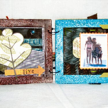 Page 2 of mesh frame altered book
