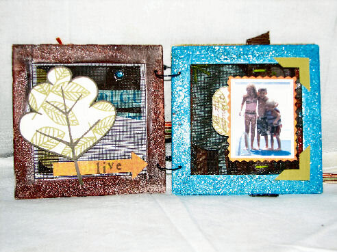Page 2 of mesh frame altered book