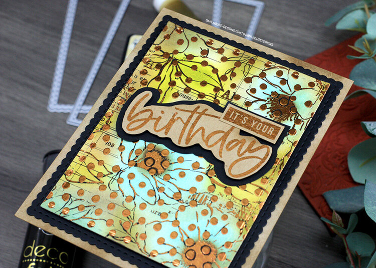 Foiling with a Stencil Birthday Card