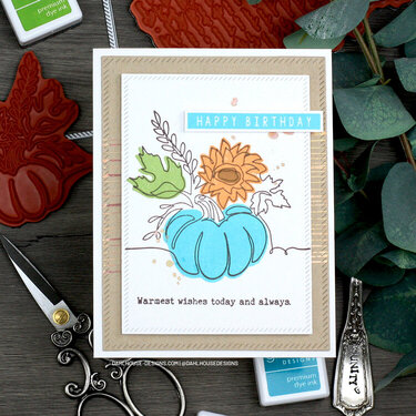 Blue Pumpkin Birthday Card