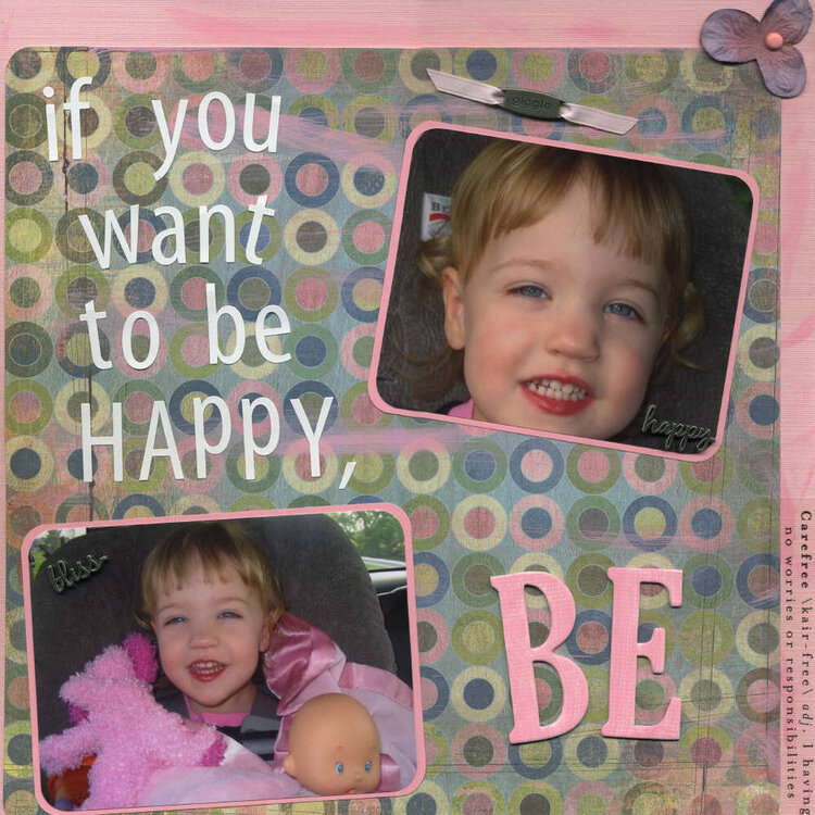 if you want to be happy, BE