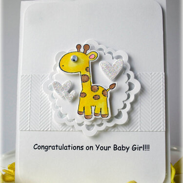 Giraffe Baby Girl Card