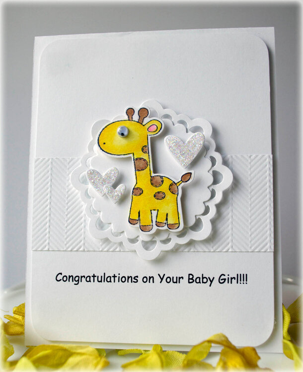 Giraffe Baby Girl Card